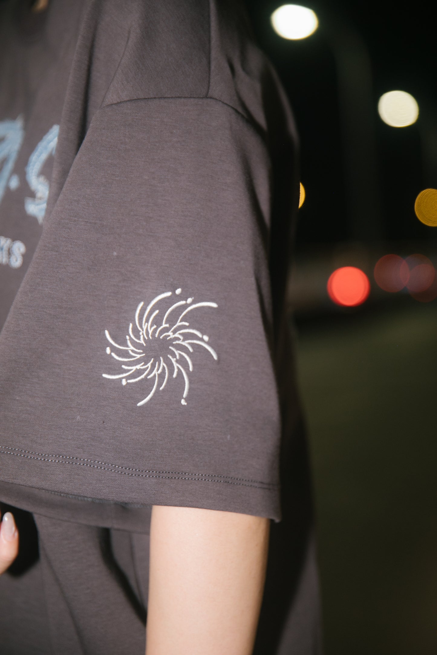 花火-單寧拼布短T SUMMER FIREWORKS DENIM PATCHWORK TEE 深灰