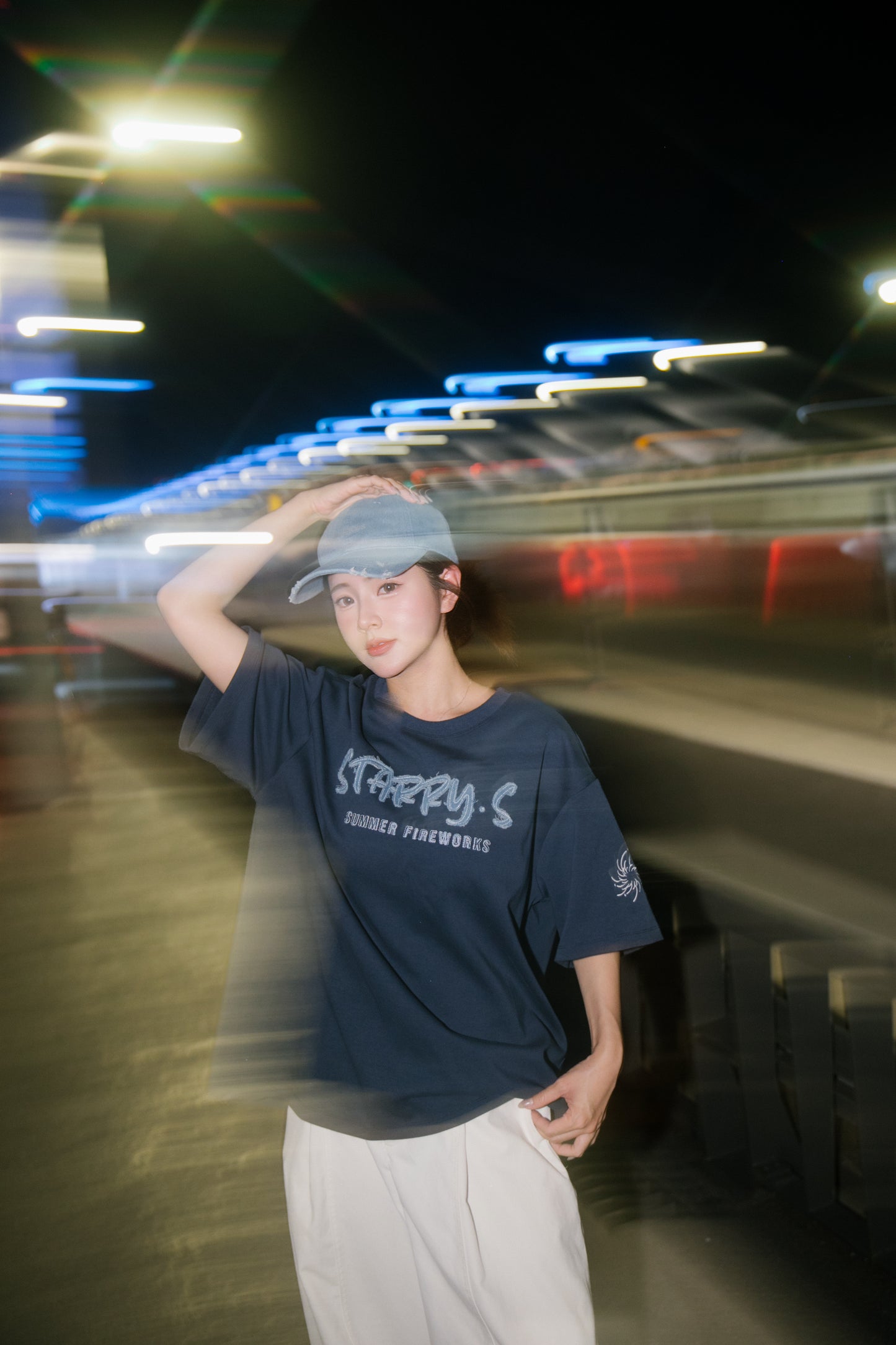花火－單寧拼布短T SUMMER FIREWORKS DENIM PATCHWORK TEE 單寧藍