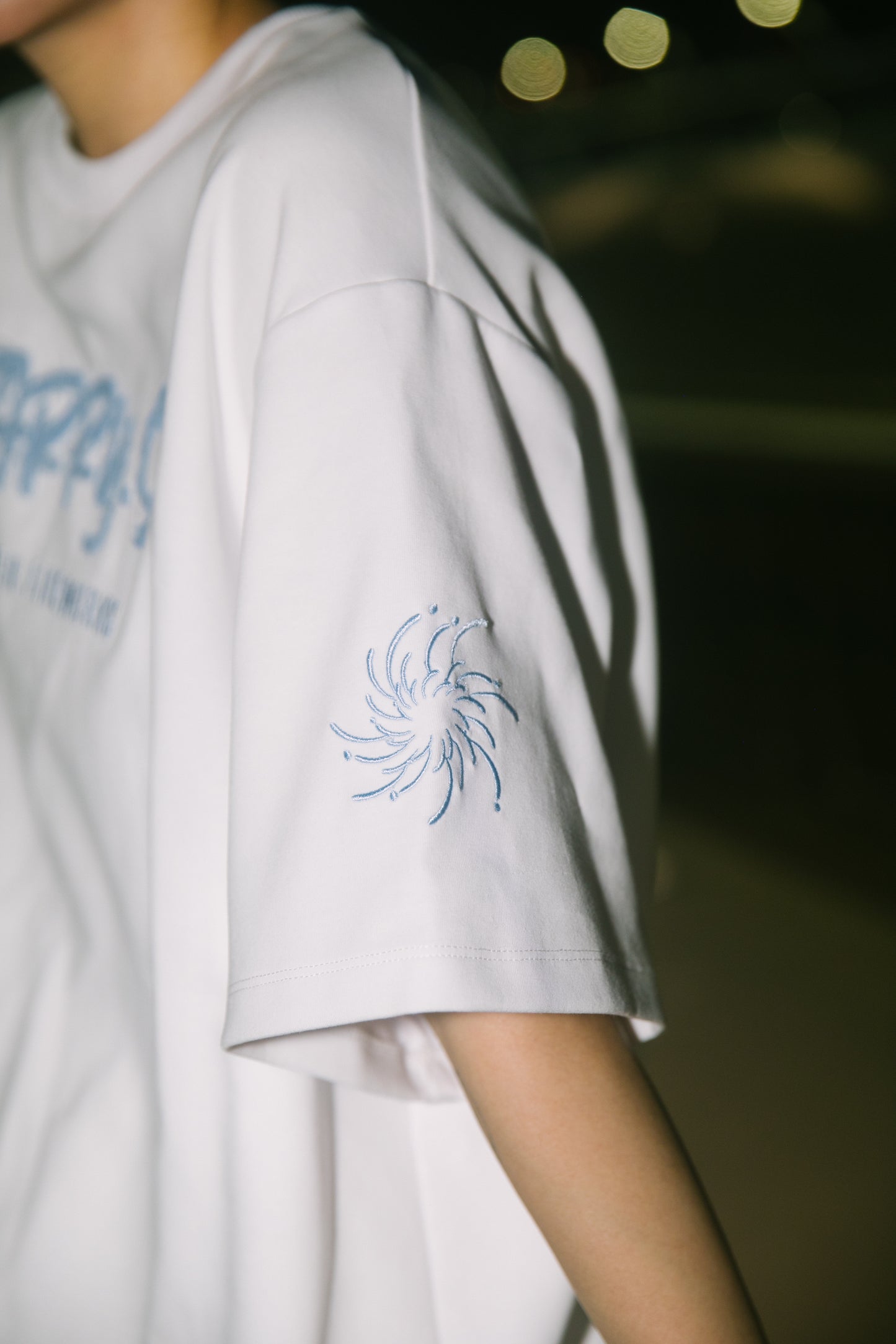 花火－單寧拼布短T SUMMER FIREWORKS DENIM PATCHWORK TEE 白