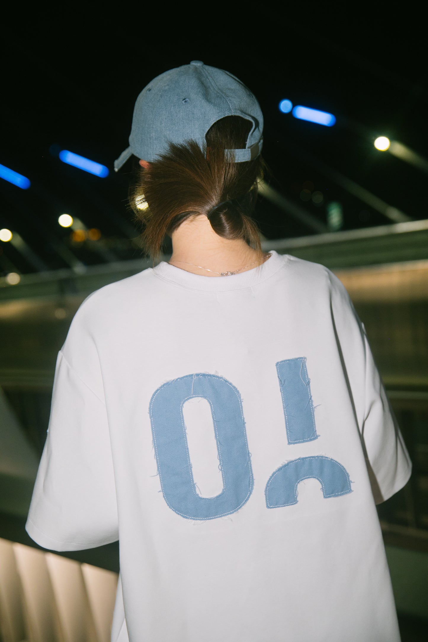 花火－單寧拼布短T SUMMER FIREWORKS DENIM PATCHWORK TEE 白