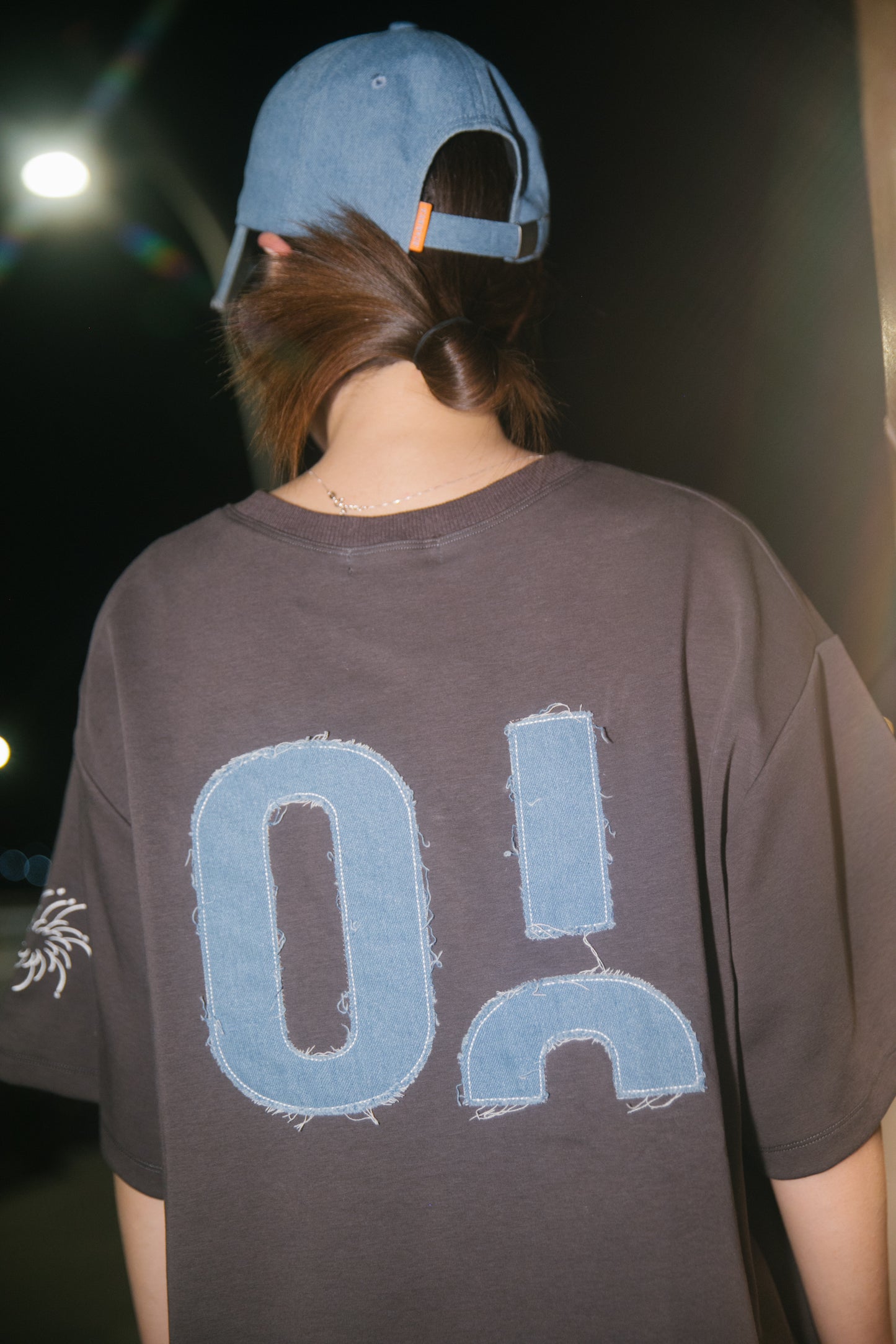 花火－單寧拼布短T SUMMER FIREWORKS DENIM PATCHWORK TEE 深灰