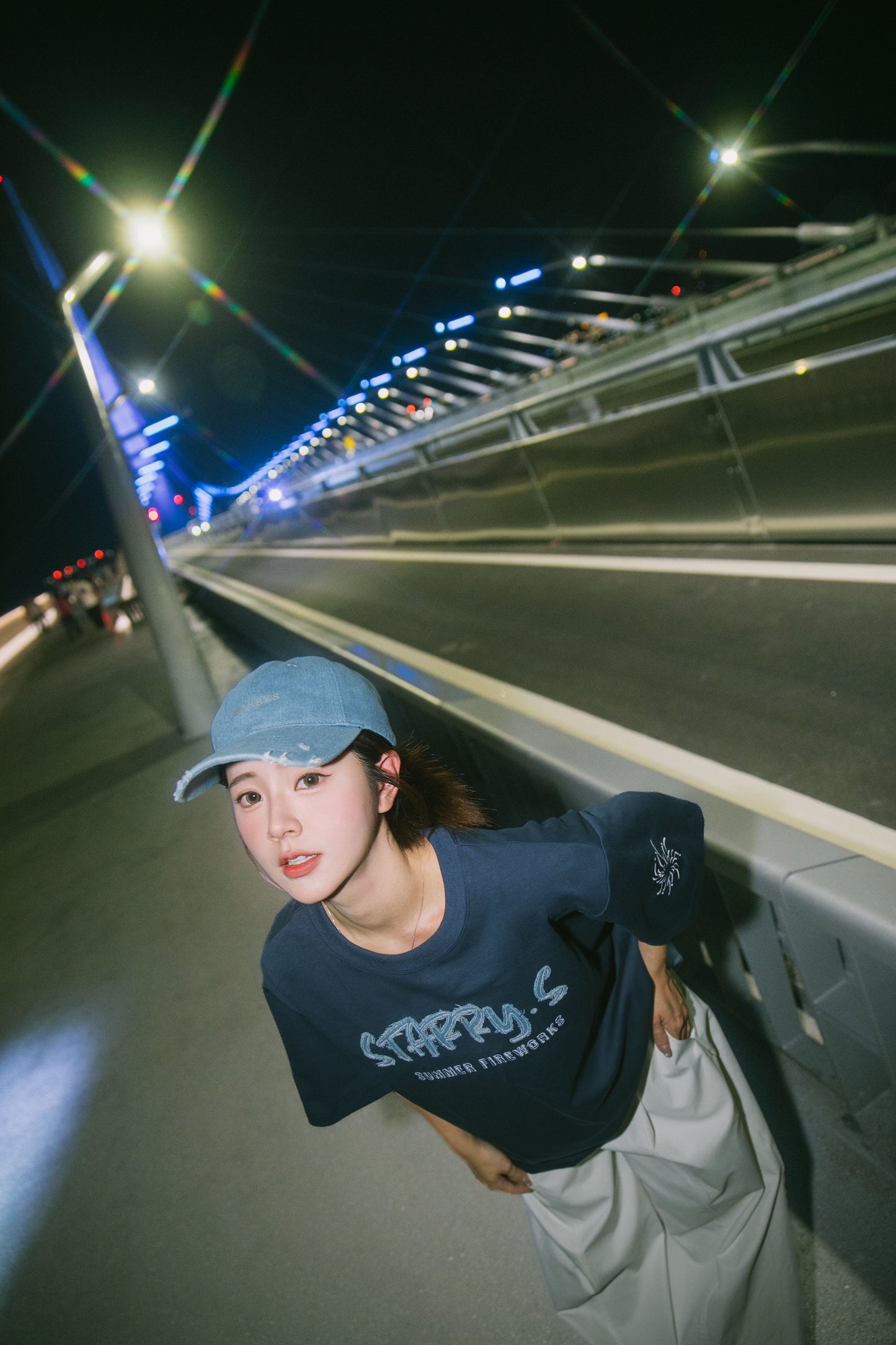 花火－單寧拼布短T SUMMER FIREWORKS DENIM PATCHWORK TEE 單寧藍