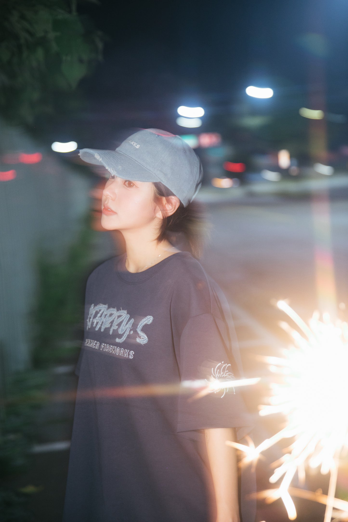 花火－單寧拼布短T SUMMER FIREWORKS DENIM PATCHWORK TEE 單寧藍