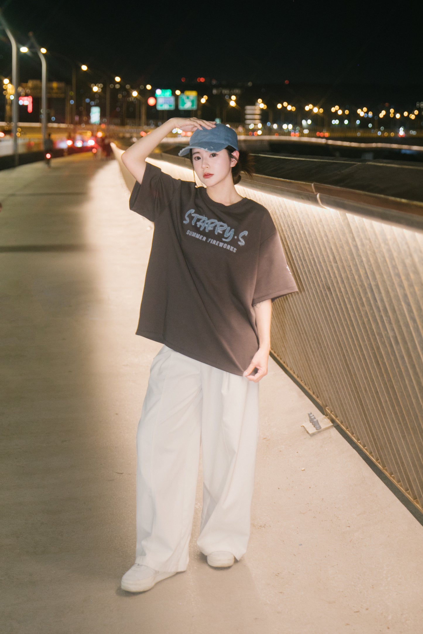 花火－單寧拼布短T SUMMER FIREWORKS DENIM PATCHWORK TEE 深灰