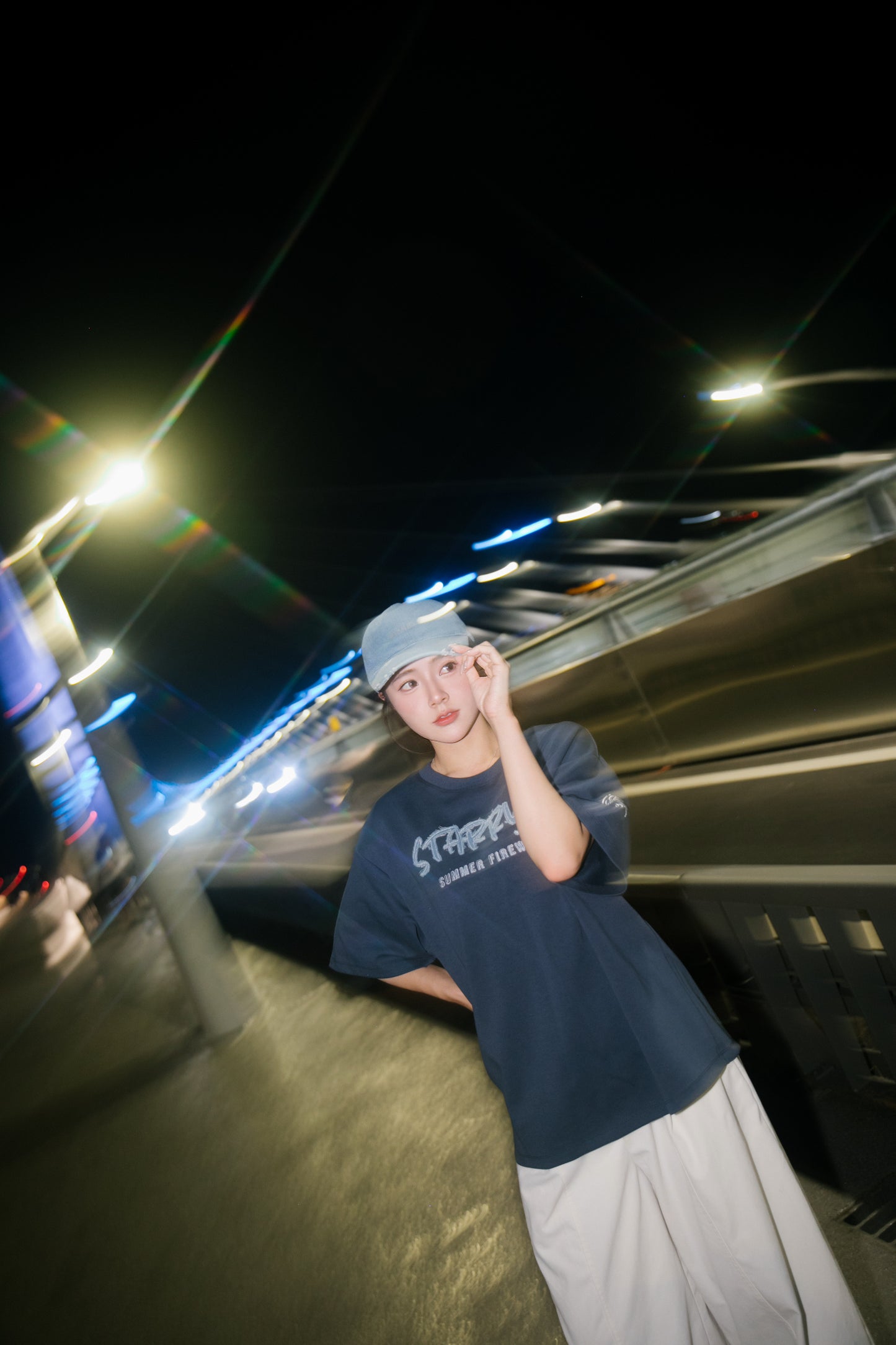 花火－單寧拼布短T SUMMER FIREWORKS DENIM PATCHWORK TEE 單寧藍