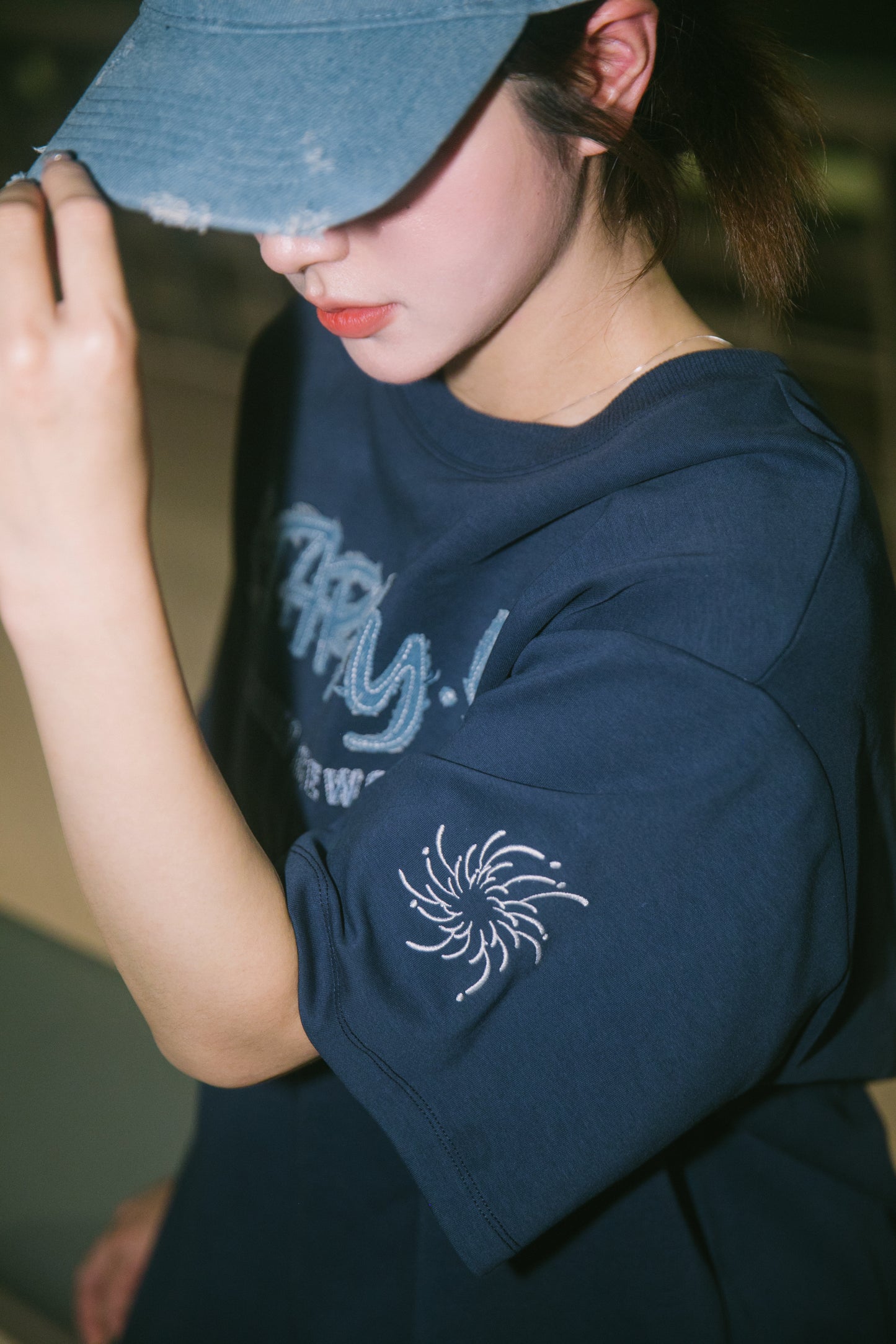 花火－單寧拼布短T SUMMER FIREWORKS DENIM PATCHWORK TEE 單寧藍