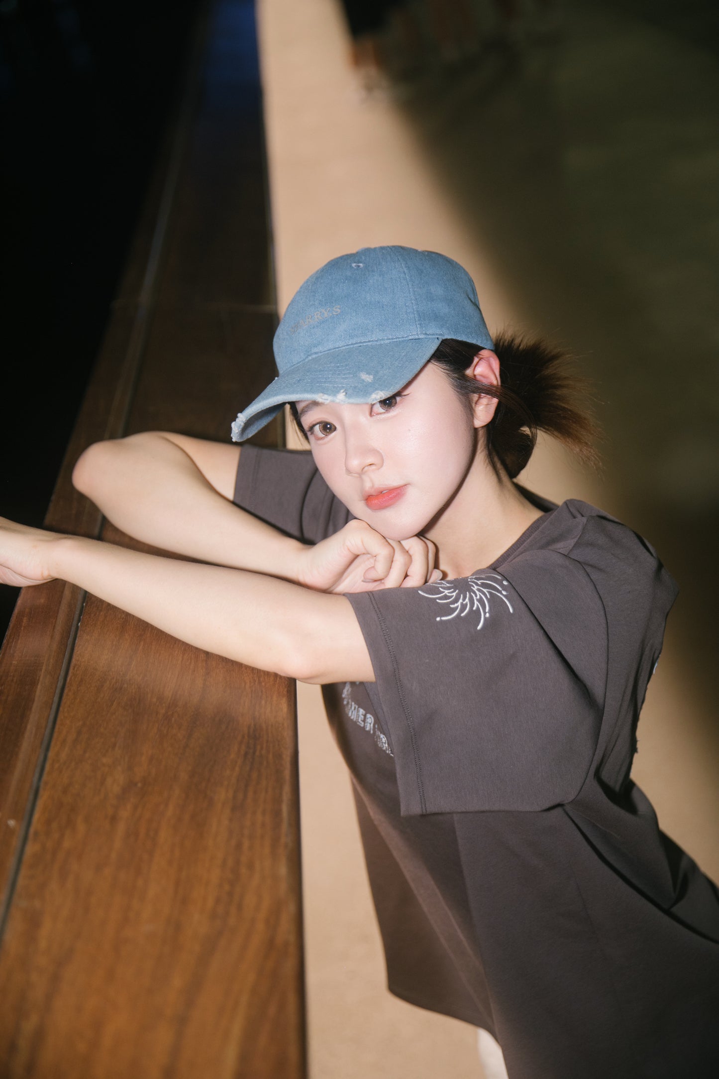 花火－單寧拼布短T SUMMER FIREWORKS DENIM PATCHWORK TEE 深灰