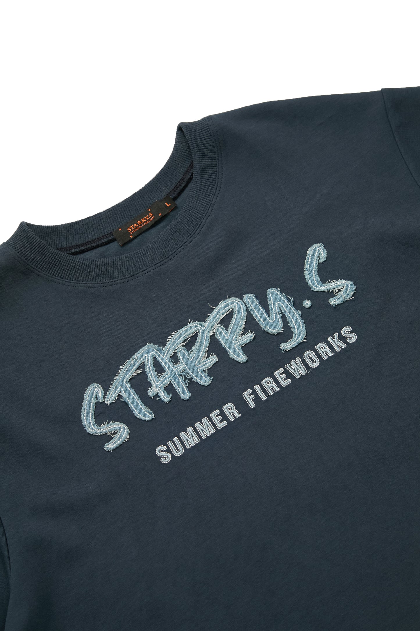 花火－單寧拼布短T SUMMER FIREWORKS DENIM PATCHWORK TEE 單寧藍