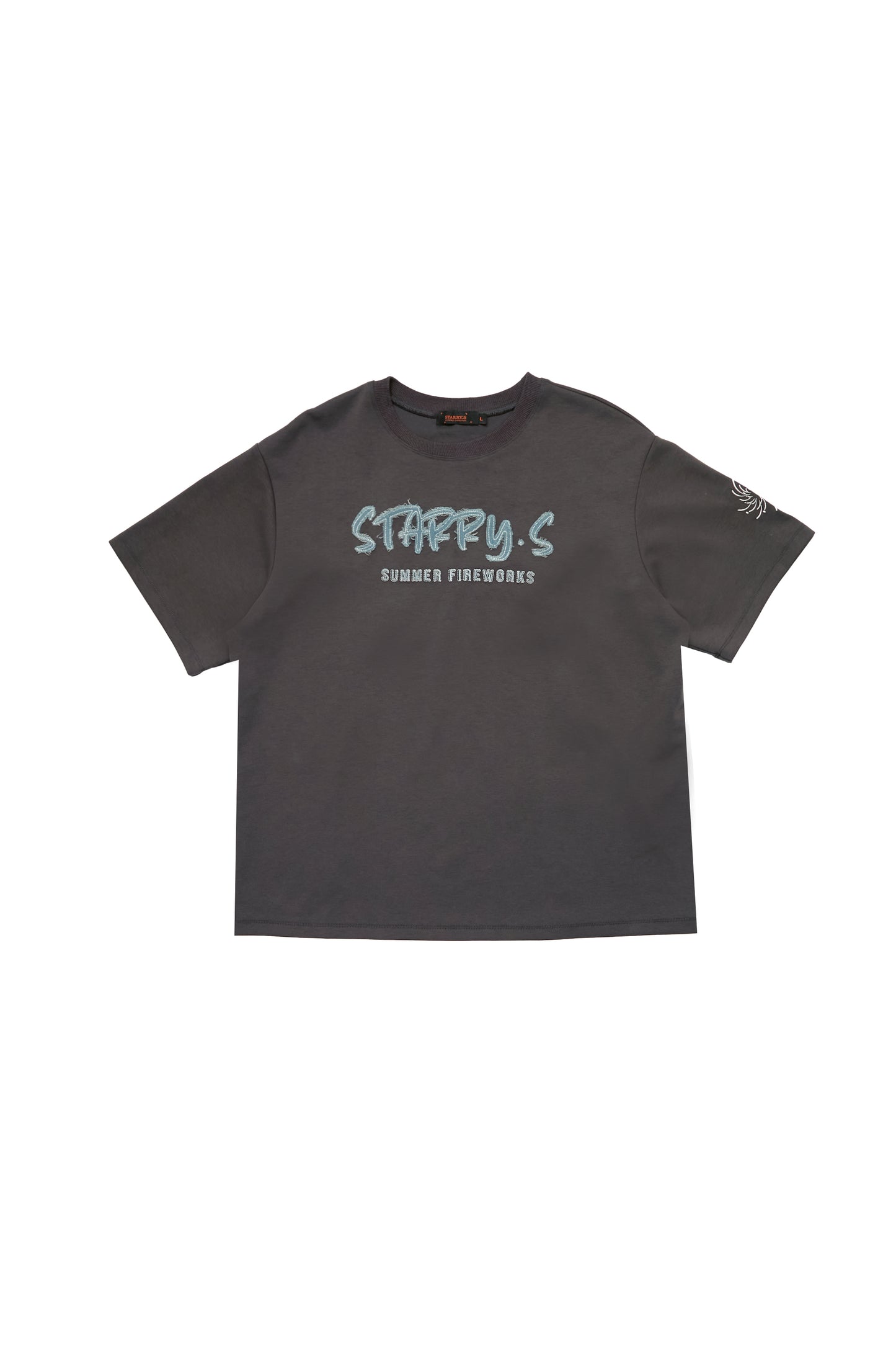 花火－單寧拼布短T SUMMER FIREWORKS DENIM PATCHWORK TEE 深灰