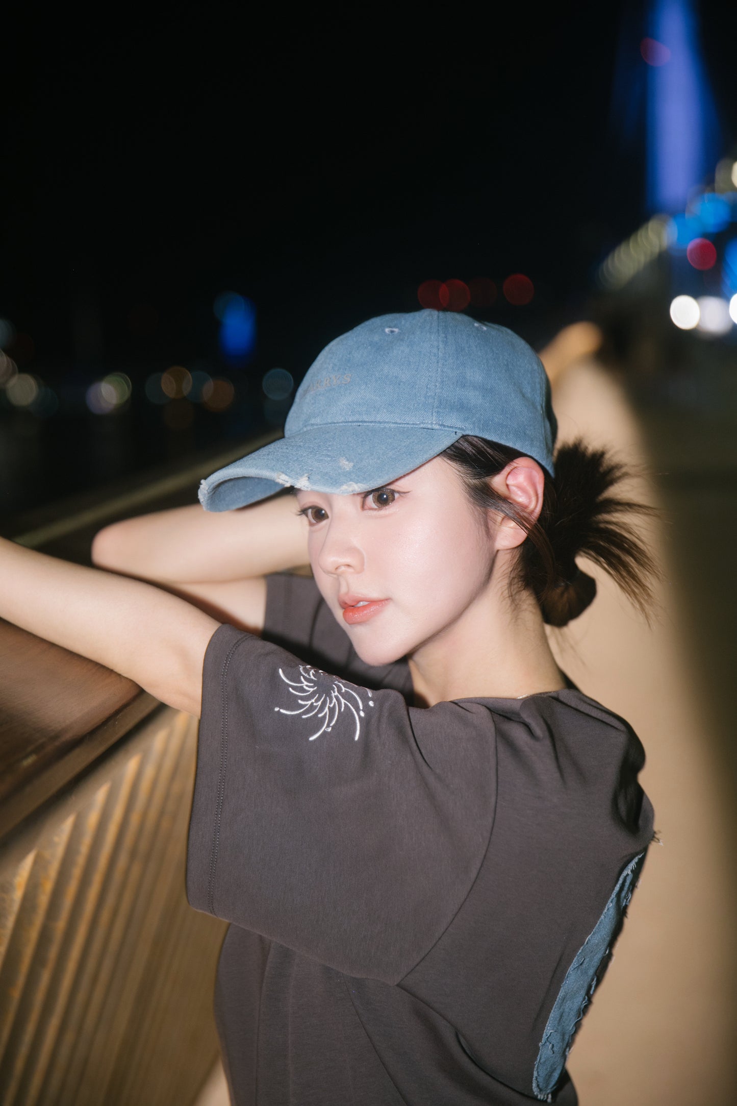 花火－單寧拼布短T SUMMER FIREWORKS DENIM PATCHWORK TEE 深灰